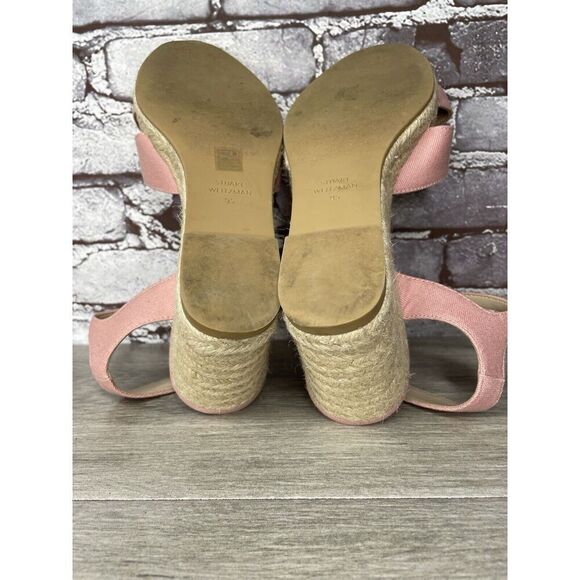 STUART WEITZMAN Mirela II Pink Canvas Espadrille Wedge Sandals Women 9.5B US/40 - Picture 8 of 16